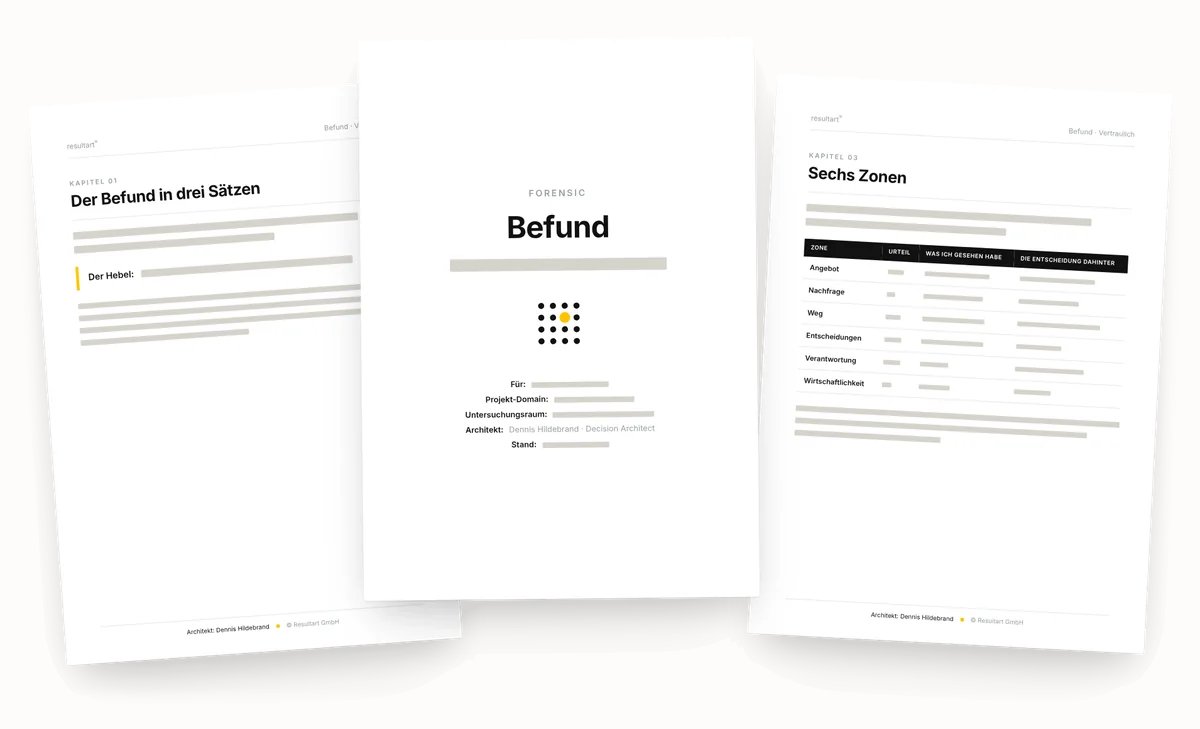 Der Befund: Deckblatt und Kapitel, Inhalte als Leerstellen