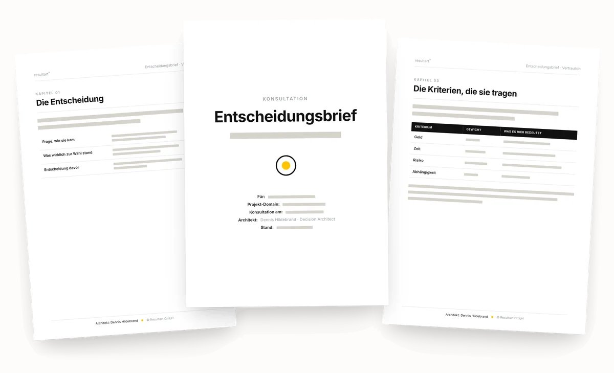 Der Entscheidungsbrief: Deckblatt, die Entscheidung und die Kriterien, Antworten als Leerstellen
